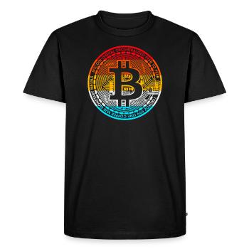 Bitcoin retro - Bitcoin Blockchain - Men's Premium Organic T-Shirt - black - Front - Nico (187cm)