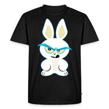 Lusiger lapin blanc, funny lapin t-shirt - T-shirt Premium bio Homme - noir - Devant - Nico (187cm)