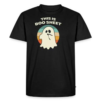 C’est Boo Sheet Ghost Retro Halloween - T-shirt Premium bio Homme - noir - Devant - Nico (187cm)