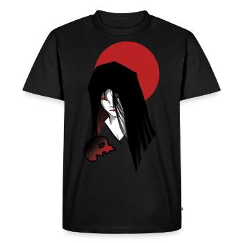 Fille japonaise - T-shirt Premium bio Homme - noir - Devant - Nico (187cm)