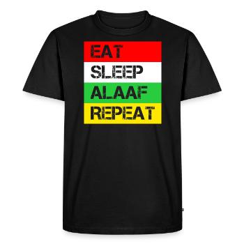 Manger Sommeil Alaaf Répéter | Carnaval de Cologne - T-shirt Premium bio Homme - noir - Devant - Nico (187cm)