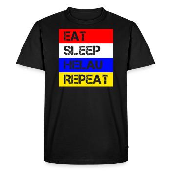 Manger dormir Helau Répéter | Célébrez le Carnaval de Mayence - T-shirt Premium bio Homme - noir - Devant - Nico (187cm)
