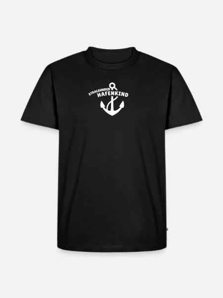 Stralsunder Hafenkind - Männer Premium Bio T-Shirt - Schwarz