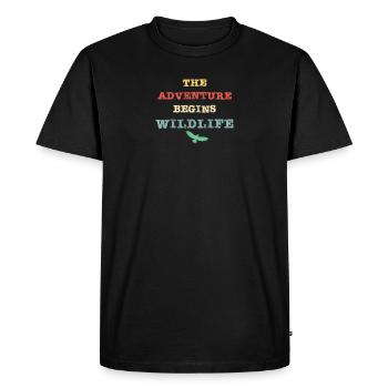 The adventure begins - wildlife - Men's Premium Organic T-Shirt - black - Front - Nico (187cm)