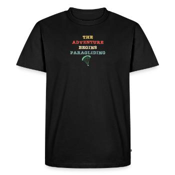 The adventure begins - Paragliding - Men's Premium Organic T-Shirt - black - Front - Nico (187cm)
