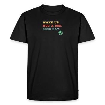 Réveillez-vous - ug un chien - bonne journée - T-shirt Premium bio Homme - noir - Devant - Nico (187cm)