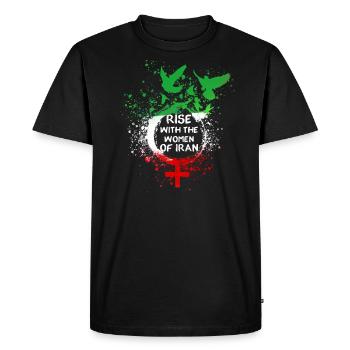 Levez-vous avec les femmes d’Iran, la liberté de vie des femmes - T-shirt Premium bio Homme - noir - Devant - Nico (187cm)