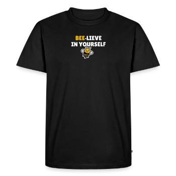 Bee-lieve en vous-même - T-shirt Premium bio Homme - noir - Devant - Nico (187cm)