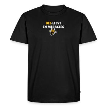 Abeille-lieve dans les miracles - T-shirt Premium bio Homme - noir - Devant - Nico (187cm)