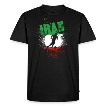 Iran, Football,Football,Football,Iran libre,Drapeau - T-shirt Premium bio Homme - noir - Devant - Nico (187cm)