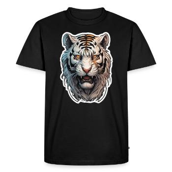 tigre tatouage style japonais - T-shirt Premium bio Homme - noir - Devant - Nico (187cm)