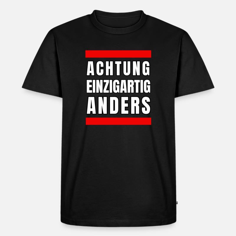 Einzigartig Anders - Männer Premium Bio T-Shirt - Schwarz