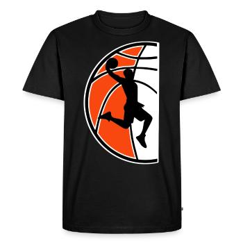 Joueur de basket-ball - T-shirt Premium bio Homme - noir - Devant - Nico (187cm)