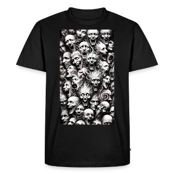 Fait face à la folie - T-shirt Premium bio Homme - noir - Devant - Nico (187cm)