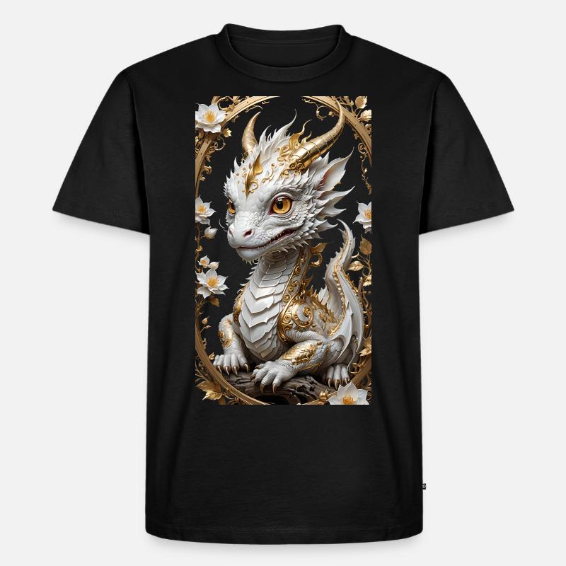 Süßer kleiner Drache - Männer Premium Bio T-Shirt - Schwarz