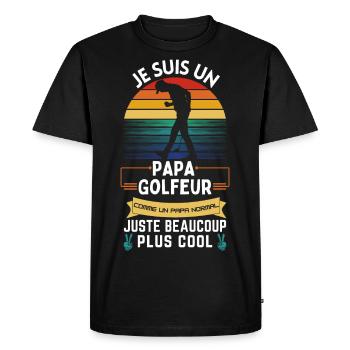 T-shirt de la fête des pères - Papa Golfeur Cool - T-shirt Premium bio Homme - noir - Devant - Nico (187cm)