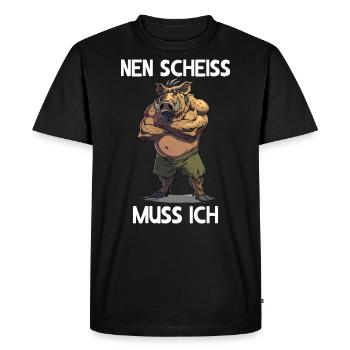 Sanglier je dois sauvager forêt - T-shirt Premium bio Homme - noir - Devant - Nico (187cm)