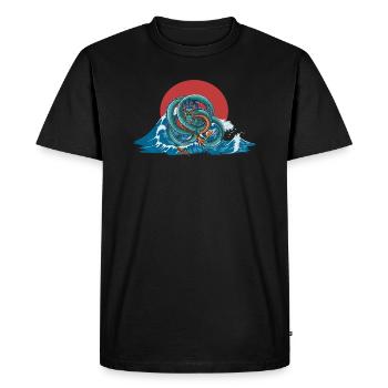 Japanese Dragon China Asia - Men's Premium Organic T-Shirt - black - Front - Nico (187cm)
