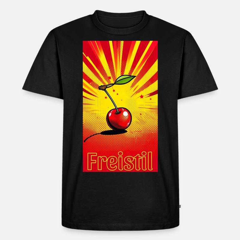 Logo Shirt Kirsche - Männer Premium Bio T-Shirt - Schwarz
