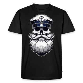 Capitaine Hambourg St Pauli Crâne de la ville hanséatique - T-shirt Premium bio Homme - noir - Devant - Nico (187cm)
