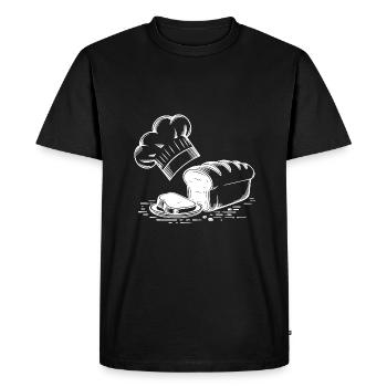 Cuire du pain avec amour et levain - T-shirt Premium bio Homme - noir - Devant - Nico (187cm)