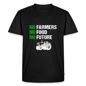 Pas d’agriculteurs, pas de nourriture, pas d’avenir Agriculteurs - T-shirt Premium bio Homme - noir - Devant - Nico (187cm)