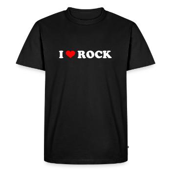 J'aime le rock pour tous les amateurs de musique rock - T-shirt Premium bio Homme - noir - Devant - Nico (187cm)