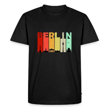 Berlin Bunt - Männer Premium Bio T-Shirt - Schwarz - Vorne - Nico (187cm)