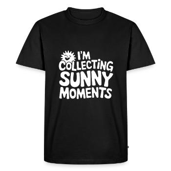Moments d’été ensoleillés Vibrations Soleil d’été - T-shirt Premium bio Homme - noir - Devant - Nico (187cm)