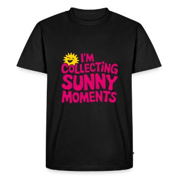 Moments d’été ensoleillés Vibrations Soleil d’été - T-shirt Premium bio Homme - noir - Devant - Nico (187cm)