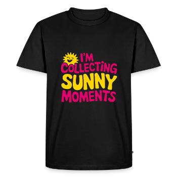 Moments d’été ensoleillés Vibrations Soleil d’été - T-shirt Premium bio Homme - noir - Devant - Nico (187cm)