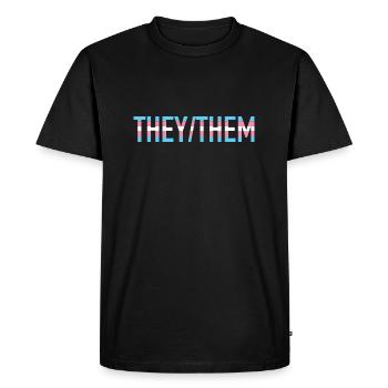 Ils pronom transgenre LGBT transsexuel - T-shirt Premium bio Homme - noir - Devant - Nico (187cm)