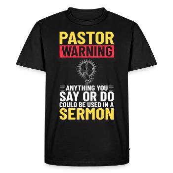Pasteur Église Ministre Christ Spirituel Jésus - T-shirt Premium bio Homme - noir - Devant - Nico (187cm)