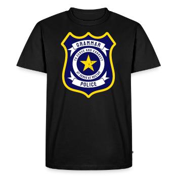 Vintage Grammar Police Drôles citations sarcastiques - T-shirt Premium bio Homme - noir - Devant - Nico (187cm)