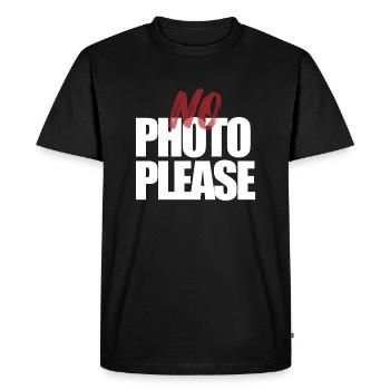 Pas de photo s’il vous plaît. Pas de photo - T-shirt Premium bio Homme - noir - Devant - Nico (187cm)