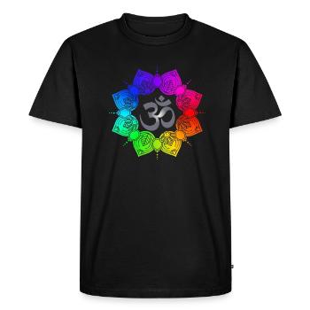 OM Mandala Yoga Meditation Bouddhisme Idée de cadeau - T-shirt Premium bio Homme - noir - Devant - Nico (187cm)