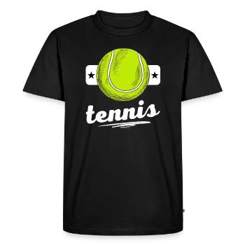 Tennis Balle de Tennis sport - T-shirt Premium bio Homme - noir - Devant - Nico (187cm)