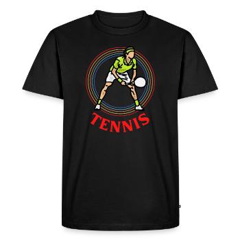 Tennis - T-shirt Premium bio Homme - noir - Devant - Nico (187cm)