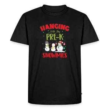 Funny snowmies design - Men's Premium Organic T-Shirt - black - Front - Nico (187cm)