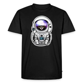 chat astronaute dans l espace - T-shirt Premium bio Homme - noir - Devant - Nico (187cm)