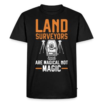 Surveyors are magical, not magical, landverme - Men's Premium Organic T-Shirt - black - Front - Nico (187cm)