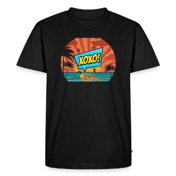 XOXO - Men's Premium Organic T-Shirt - black - Front - Nico (187cm)