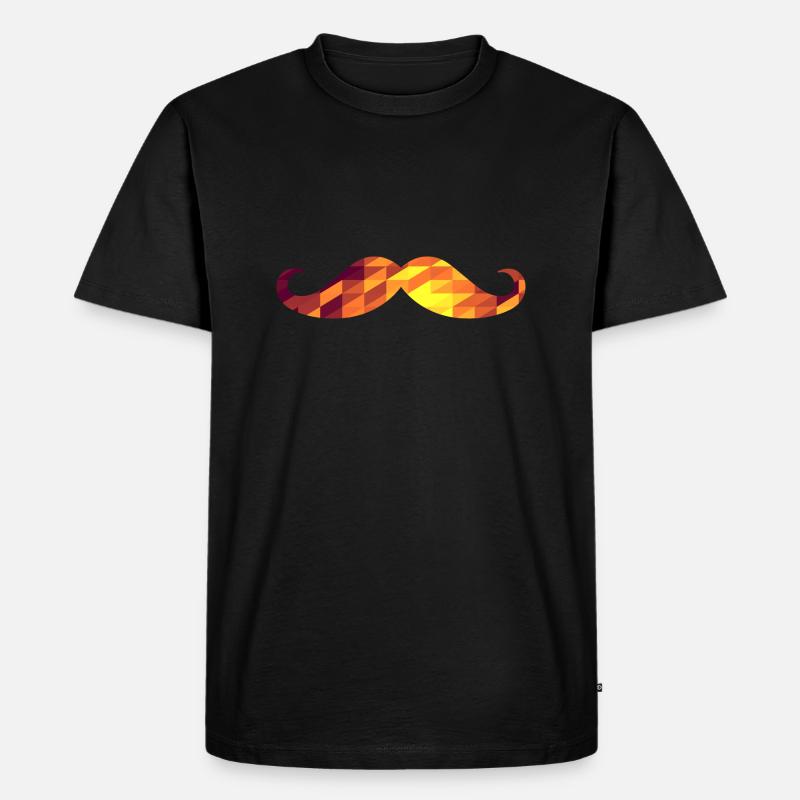 Moustache (Geometric Background) - Männer Premium Bio T-Shirt - Schwarz
