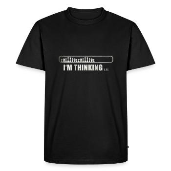 Échecs - Je pense - T-shirt Premium bio Homme - noir - Devant - Nico (187cm)