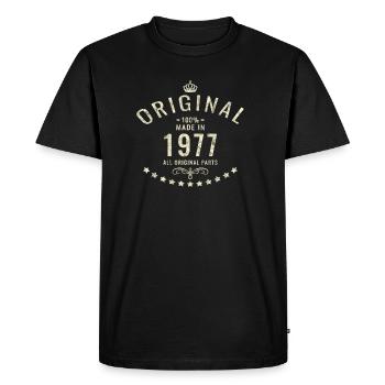 Vintage used Original Made in 1977 Bday gift - Men's Premium Organic T-Shirt - black - Front - Nico (187cm)