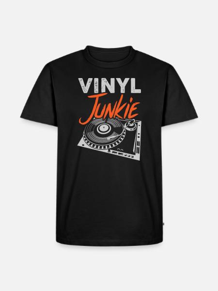 Vinyl junkie - Men's Premium Organic T-Shirt - black