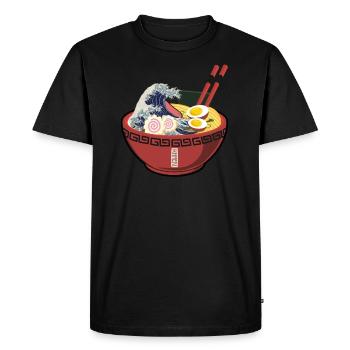 Great Wave Ramen - Men's Premium Organic T-Shirt - black - Front - Nico (187cm)