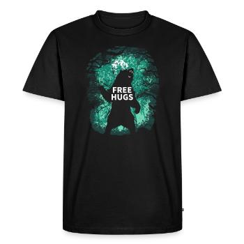 Câlins gratuits Grizzly - T-shirt Premium bio Homme - noir - Devant - Nico (187cm)