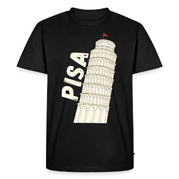 Pisa Florence The Leaning Tower of Pisa Souvenir - Men's Premium Organic T-Shirt - black - Front - Nico (187cm)