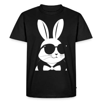 Drôle Lapin Lunettes de Soleil Cool Sunglas Lapin - T-shirt Premium bio Homme - noir - Devant - Nico (187cm)